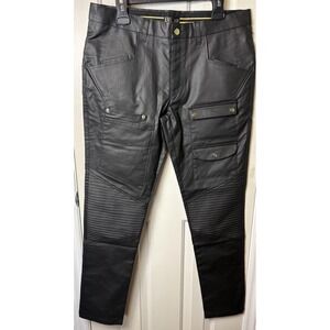 LVL XIII Men's 10-Pocket Black Cargo Polyurethane Coating Cotton Pants Sz 34 New